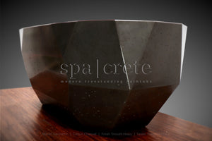 Geometric Modern Freestanding Concrete Bathtub Charcoal Signature Series SpaCrete