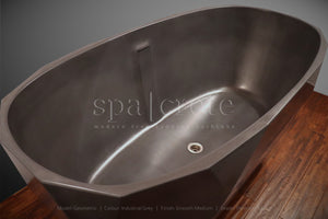 Geometric Modern Freestanding Concrete Bathtub Industrial Grey Signature Series SpaCrete